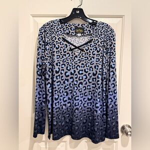 Bob Mackie Ombre Animal Print Knit Top